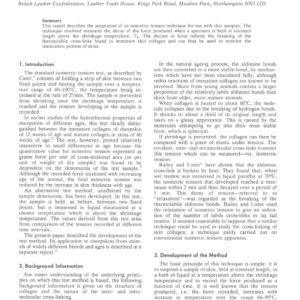 Relaxation of Isometric Tension: A Technique for Studying the Maturity of Sheepskin
