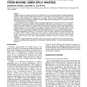 Physicochemical Properties Of Collagen, Gelatin And Collagen Hydrolysate Derived From Bovine Limed Split Wastes