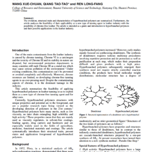 Hyperbranched Polymers - A Primer For Their Uses In The Leather Industry