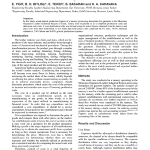 A Study On Cost Accounting In Garment Leather Manufacturing