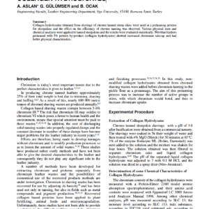 Increased Chromium Tanning Efficiency With Collagen Hydrolysates