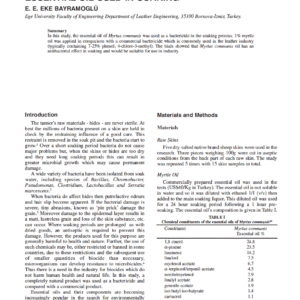 Antibacterial Activity Of Myrtus Communis Essential Oil Used In Soaking