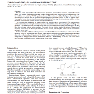 Isothiazolinone As A Fungicide For Leather And Shoe Lining