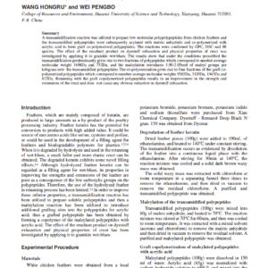 Modification Of Feather Keratin And Its Retanning Properties