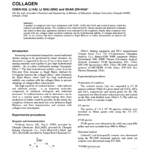 The Characteristics Of Oxidized Lactose-Metal Complexes And Their Interaction With Collagen