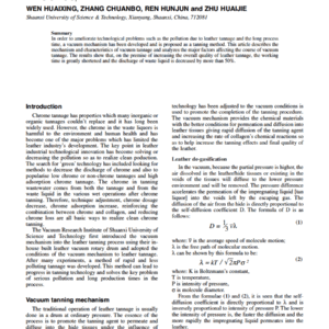 Chrome Vacuum Tannage - An Eco-Friendly Process