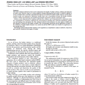 Evaluation Of Leather Handle Character By Discriminatory Two Class Analysis