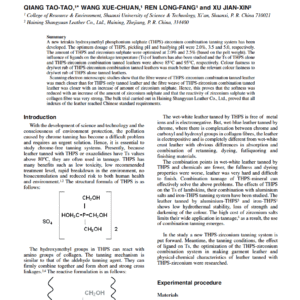 Phosphonium-Zirconium Combination Tannage For Goat Garment Leather
