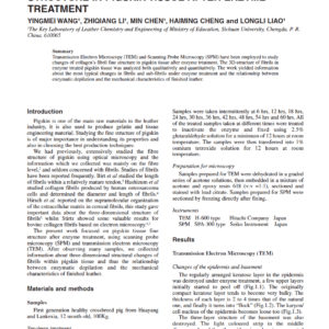 Study On Changes Of Collagen Fibril Structure In Pigskin Tissue After Enzyme Treatment