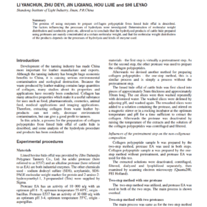 Preparation And Analysis Of Collagen Polypeptide From Hides By Enzymes