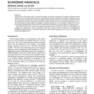 Theoretical Elucidation Of The Structure - Activity Relationship For Tannins Used To Scavenge Radicals