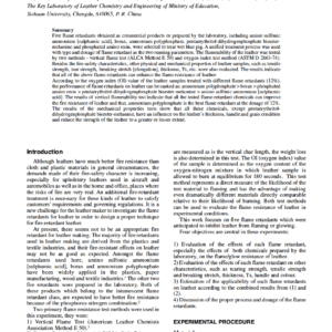 Performance Of Flame Retardants On Leather