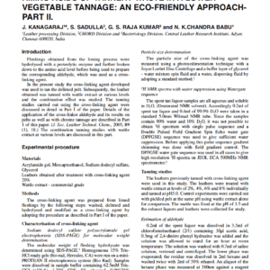 Interaction Of Aldehyde Developed From Amino Acids Of Tannery Waste In A Lower Vegetable Tannage: An Eco-Friendly Approach Part II