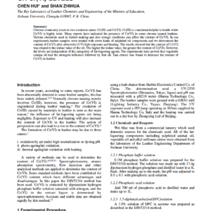 Influence Of Fat-Liquoring Components On Cr(VI) Levels