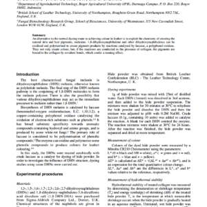 Application Of Diphenols For Dyeing