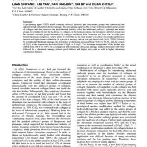 A Novel Pre-Tanning Agent For High Exhaustion Chromium Tannage