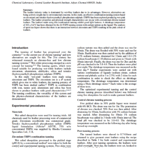 Wet-Pink Leathers: Zirconium/THPS Tannage