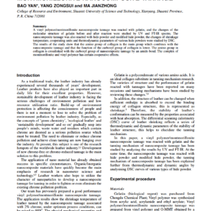 Tanning Mechanism Of Vinyl Polymer/ Montmorillonite Nanocomposite Tannage