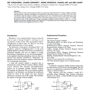 Determination Of PO4-P In Tannery Effluent By Reverse Reference Flow Injection