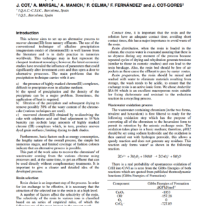 Alternative Process For Recovery Of Chrome(III)-Effluents