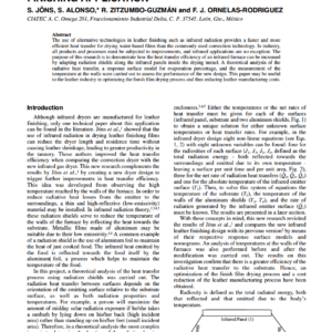 Improvements For Infrared Drying: A Leather Finishing Application