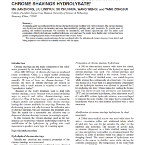 Protein Retanning And Filling Agent From Vinyl Monomer Graft Modification Of Chrome Shavings Hydrolysate