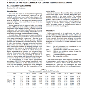 Determination Of Water Vapour Permeability Of Leather