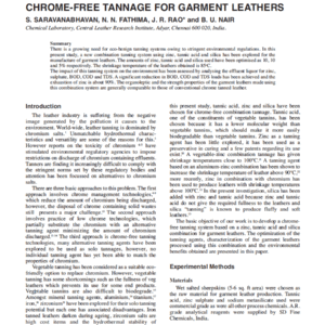 Combination Of White Minerals With Natural Tannins Chrome-Free Tannage For Garment Leathers