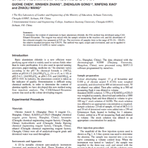 Determination Of The Aluminium Content Of Basic Aluminium Chloride By FIA