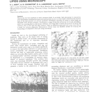 Microscopy Methods To Study Fat Cells Part 1: Characterisation Of Ovine Cutaneous Lipids Using Microscopy