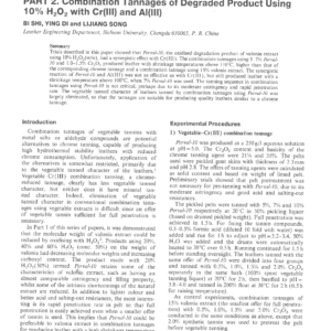 Oxidising Degradation Of Valonia Extract And Utilisation Of The Products. PART 2. Combination Tannages of Degraded Product Using 10% H2O2 With Cr(III) And AI(III)