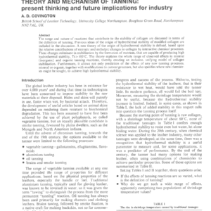 Theory And Mechanism Of Tanning: Present Thinking And Future Implications For Industry