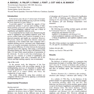 Auxiliary Agents With Non-Swelling Capacity Used In Pickling/Tanning Processes: Part 3.