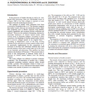 Use Of Waste Collagen As A Filler For Rubber Compounds