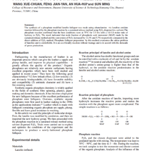 Phosphate Modified Lanolin Fatliquors Produced By A Sustained-Release Method