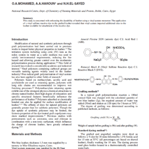 Effect Of Vinyl Acetate Grafting On The Dyeability Of Chrome Leather
