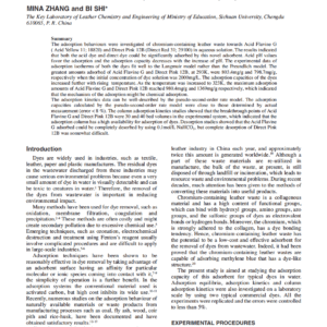Adsorption Of Dyes From Aqueous Solution By Chromium-Containing Leather Waste