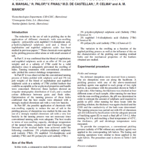 Auxiliary Agents With Non-Swelling Capacity Used In Pickling/Tanning Processes: Part 4.