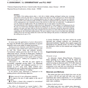 Use Of Ultrasound In Soaking For Improved Efficiency
