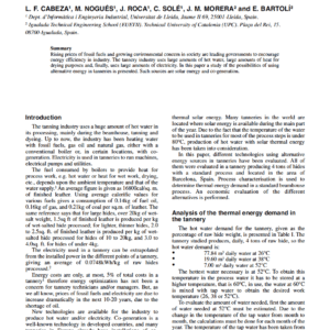 Use Of Alternative Energy Sources In Tanneries