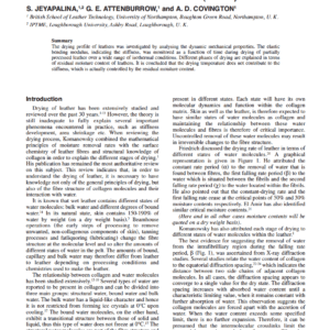Investigation Of Leather Drying By Dynamic Mechanical Thermal Analysis (DMTA)
