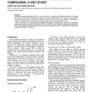Changes In Hydrothermal Stability Of Collagen With Several Catechin-Metal Compounds: A DSC Study