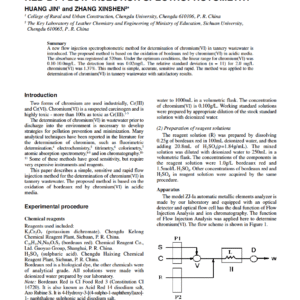 Determination Of Chromium(VI) With Bordeaux Red By Flow Injection Spectrophotometry