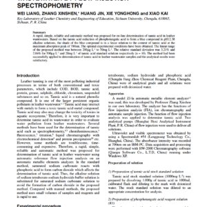 On-Line Determination Of Tannic Acid In Leather Wastewater By Flow Injection Spectrophometry