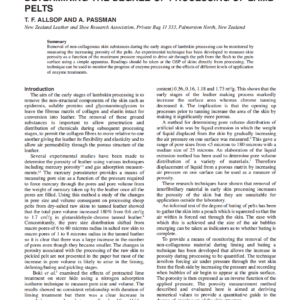 Porosity Measurement As A Means Of Determining The Degree Of Processing Of Lamb Pelts