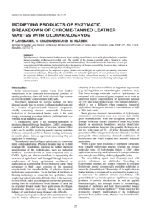 Modifying Products Of Enzymatic Breakdown Of Chrome-Tanned Leather Wastes With Glutaraldehyde