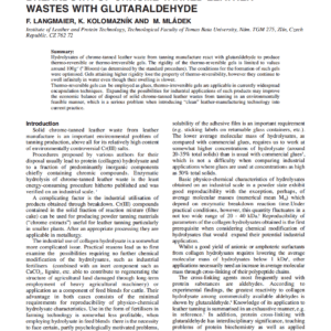 Modifying Products Of Enzymatic Breakdown Of Chrome-Tanned Leather Wastes With Glutaraldehyde