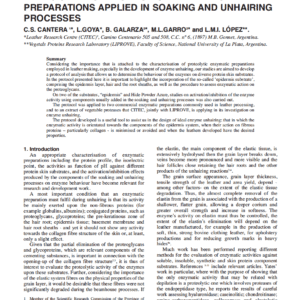 Hair Saving Unhairing Process. Part 5 Characterisation Of Enzymatic Preparations Applied In Soaking And Unhairing Processes
