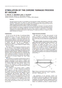 Stimulation Of The Chrome Tannage Process By Vacuum