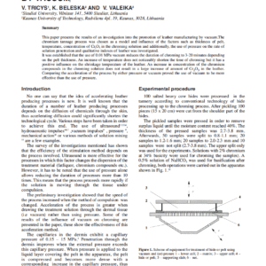 Stimulation Of The Chrome Tannage Process By Vacuum